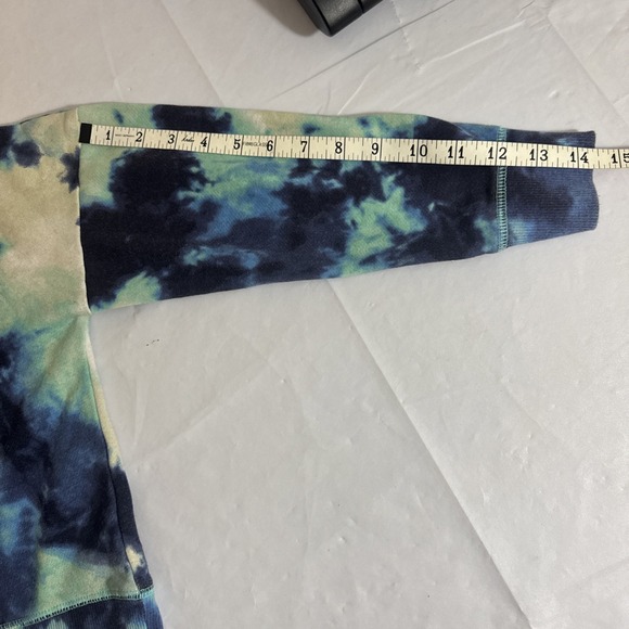 Justice Girls Tie Dye Hoodie Navy Blue & Green Pullover Sweatshirt Small 7/8 - Picture 8 of 8